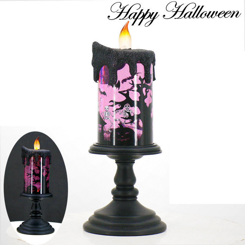 Adorno de vela con forma de calavera para decoración de Halloween