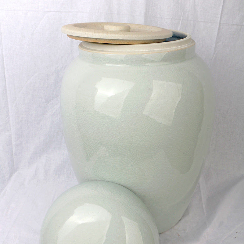 Double Cover Jingdezhen Ice Cracking Ceramic Bone Ash Jar