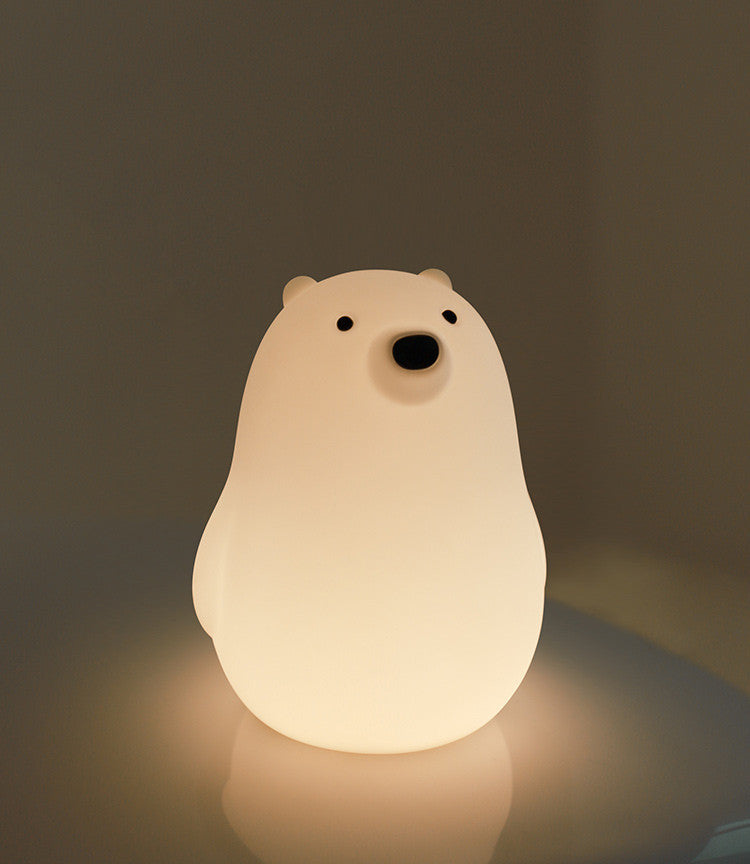 Petit ours blanc Pat Light Silicone lumière douce veilleuse veilleuse