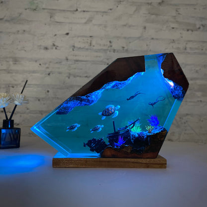 Naufrage tortue de mer océan petite lampe de nuit ornements décoratifs