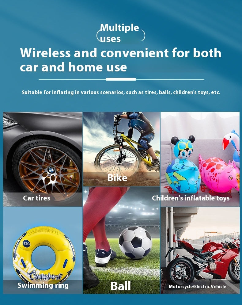 Portable Car Inflatable Small Tire Handheld Mini Wireless