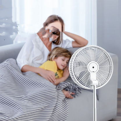 Ventilador de escritorio para el hogar, suelo plegable telescópico, silencioso, con cabezal oscilante