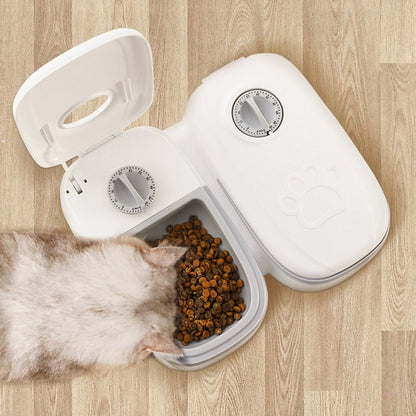 Alimentador automático para mascotas, dispensador de comida inteligente para gatos y perros, temporizador, cuenco de acero inoxidable, Alimentación automática para perros y gatos, suministros para mascotas