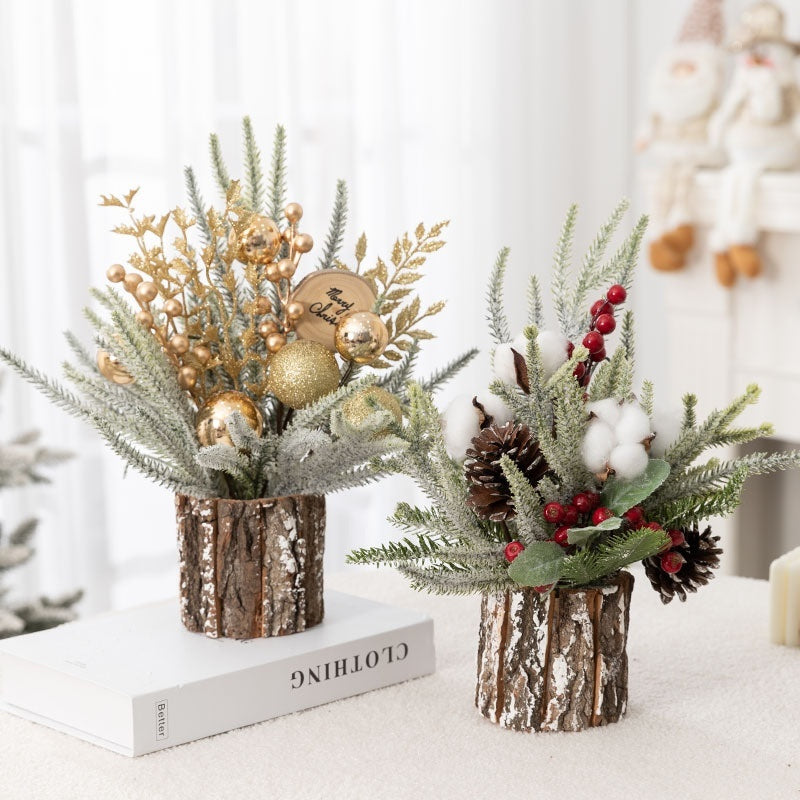 Árbol de Navidad de emulación de escritorio, adornos para el hogar, bonsái, paquete de celebridades de Internet, diseño de ventana de compras