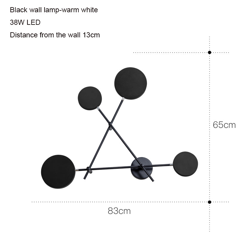 Lámpara de pared Led de hierro forjado moderna para sala de estar Triangular de estilo Industrial nórdico