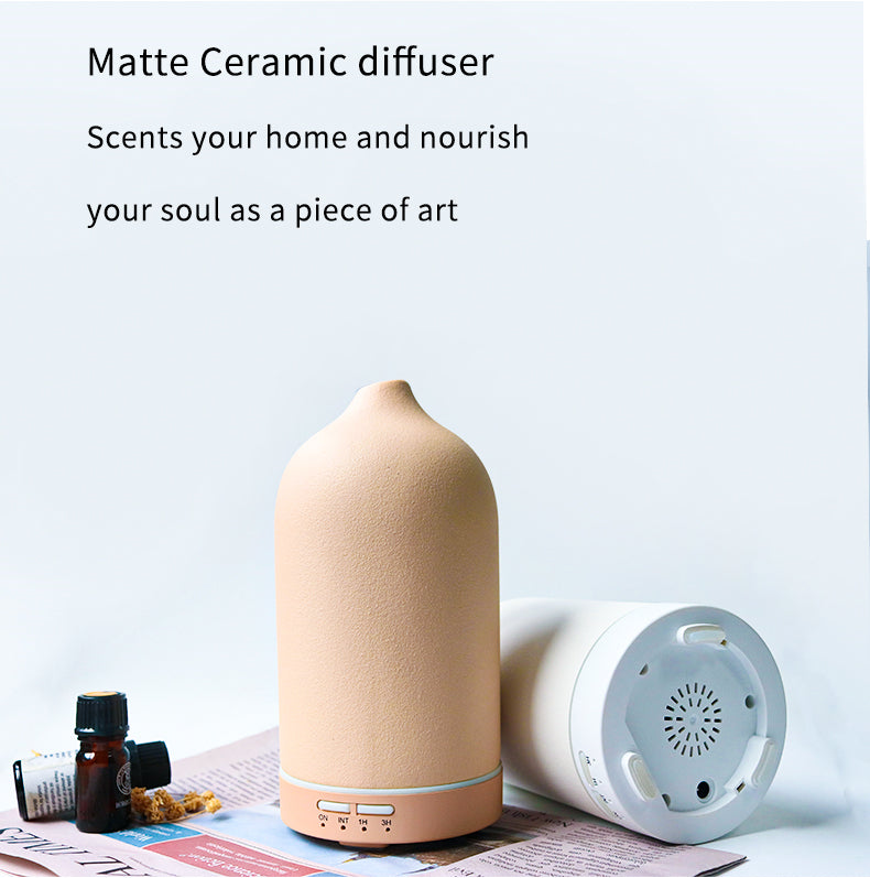 Air Humidifier Dropshipping Ceramic Aroma Diffuser 5 Colors 100ml Ultrasonic Essential Oil Diffuser