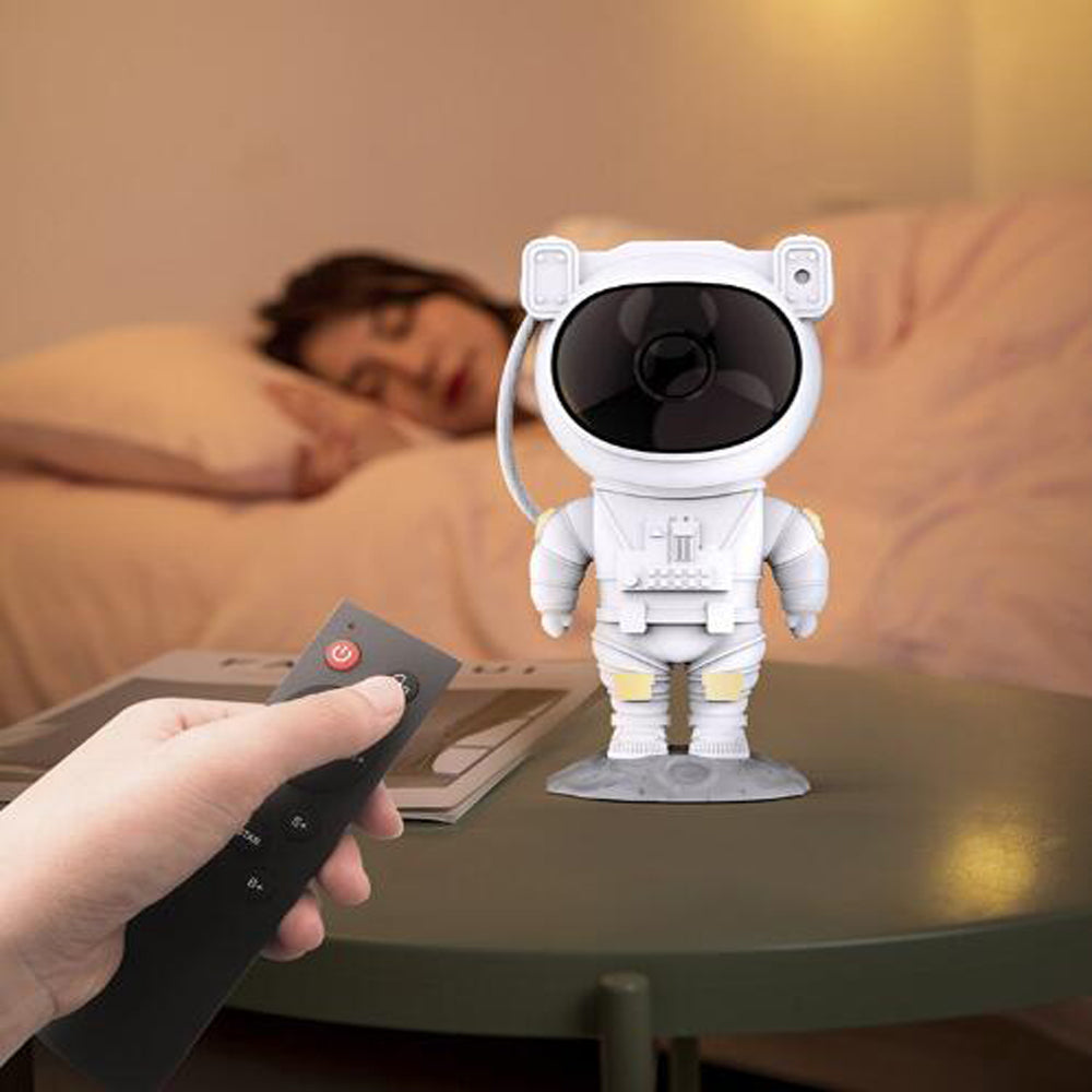 Creativo astronauta galaxia cielo estrellado proyector luz nocturna USB atmósfera dormitorio lámpara de mesa