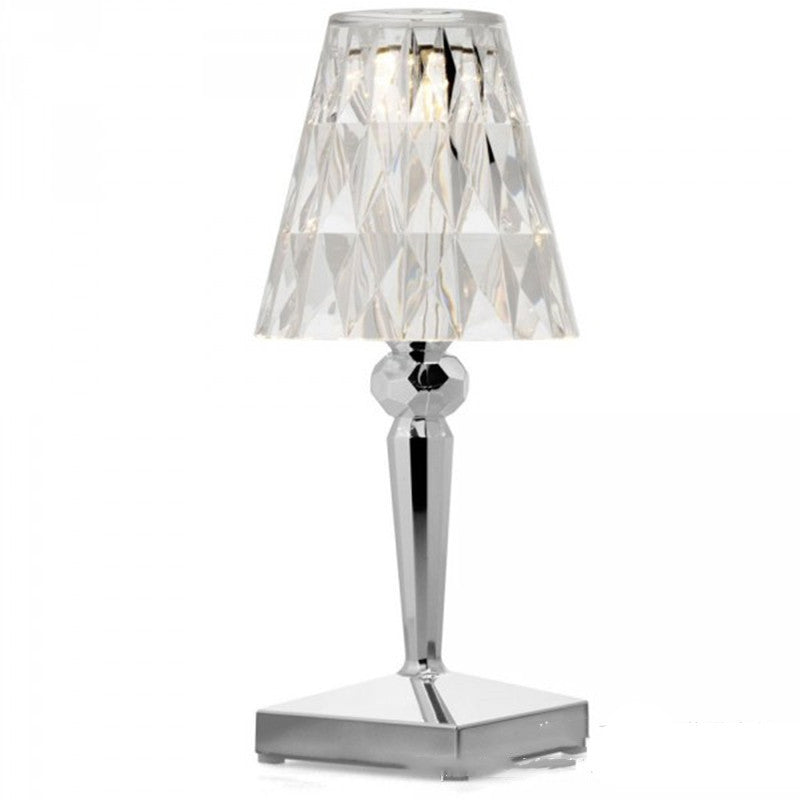 Lampe de table décorative rechargeable en cristal de diamant