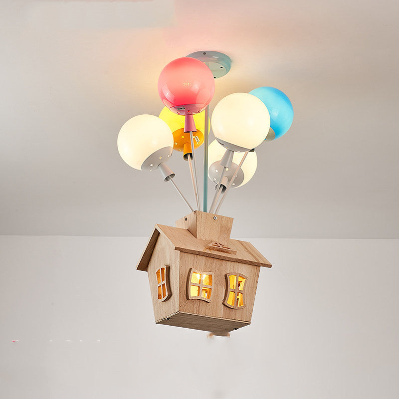 Lampe Chambre Enfant Filet Ballon Rouge Plafond