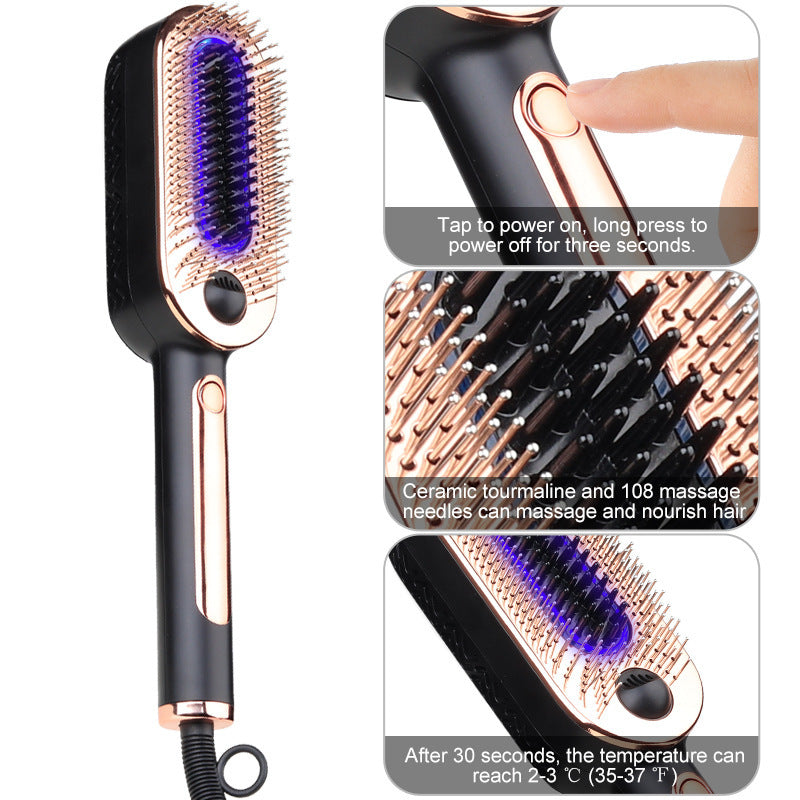 Women's Negative Ion Blue Straight Hair Cold Ice Comb