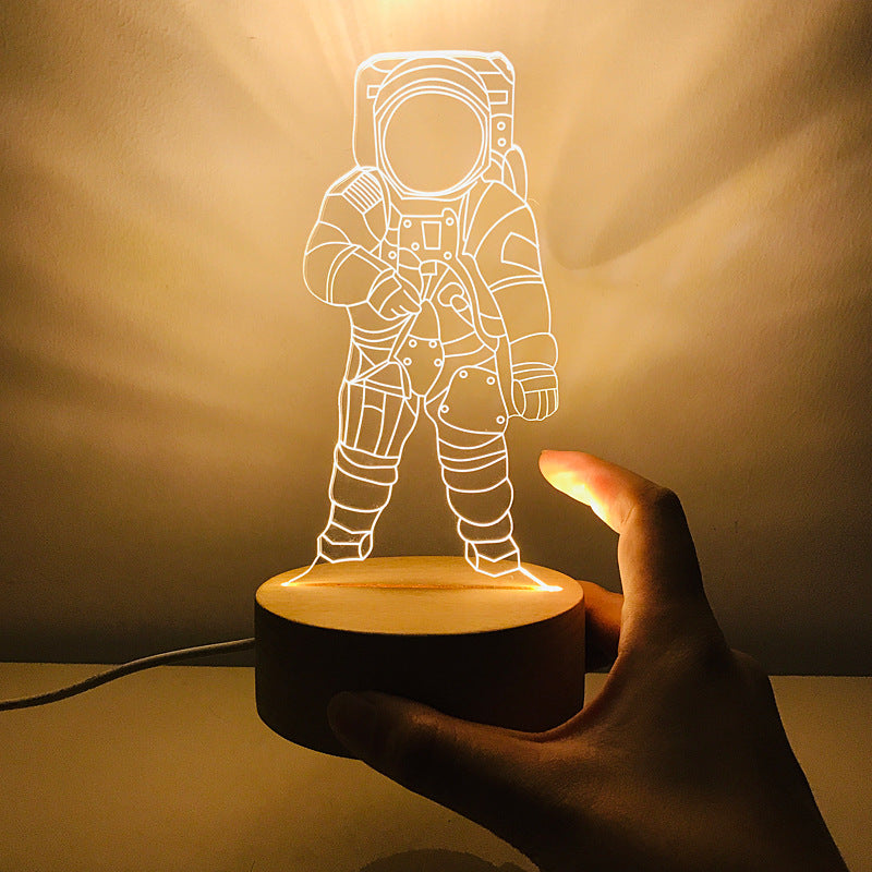 Spaceman Astronaut Small Night Lamp Children's Room Bedroom Bedside Lamp LED Charging Dimming Birthday Gift For Boy