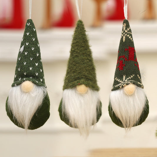 Knitted Hat Forest Elderly Home Christmas Tree Doll Pendant