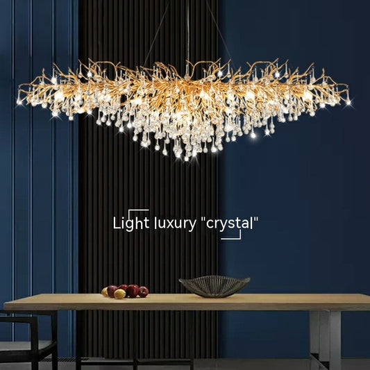 Water Drop Branch Living Room Dining Room Crystal Chandelier