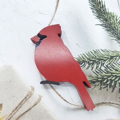 Christmas Wooden Red Bird Ornament Home Decorations