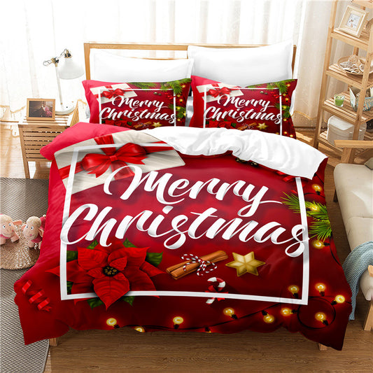 3D Printing Christmas Home Textile Three-piece Bedding