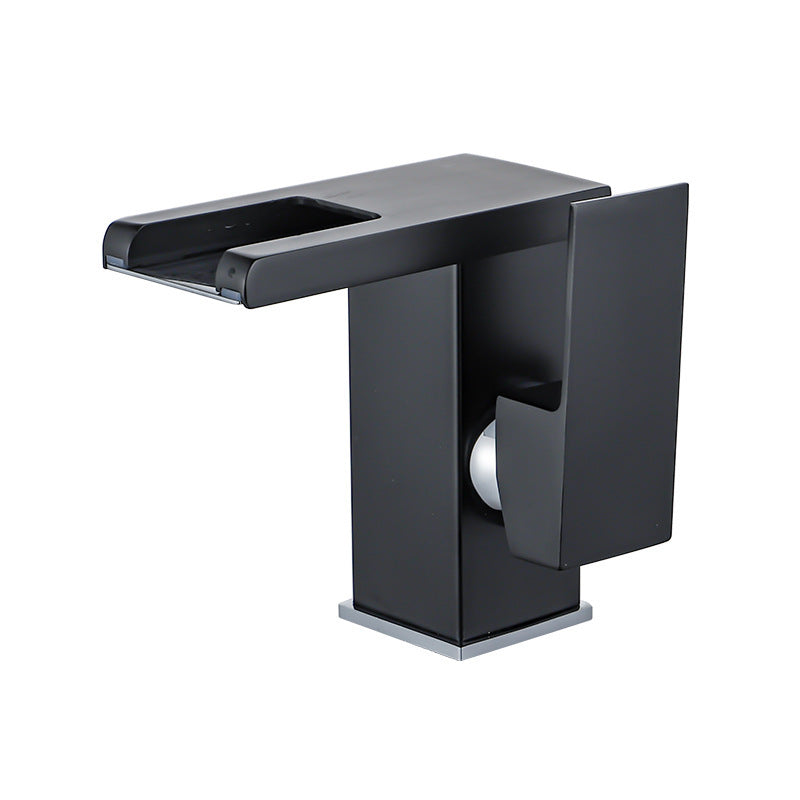 Black Waterfall Hot And Cold Table Basin Washbasin Bathroom Cabinet Faucet