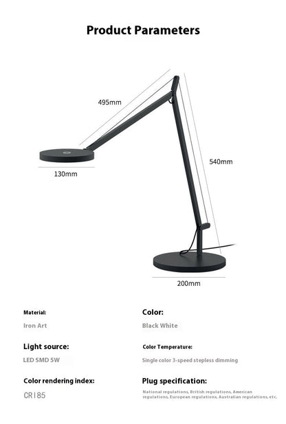 Simple Floor Black Mechanical Arm Bedroom Study Living Room Industrial Style Table Lamp