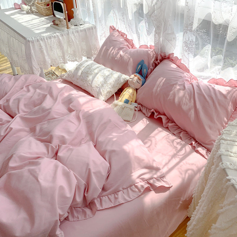 Korean Girl's Heart Three-piece Bed Linen Quilt Cover