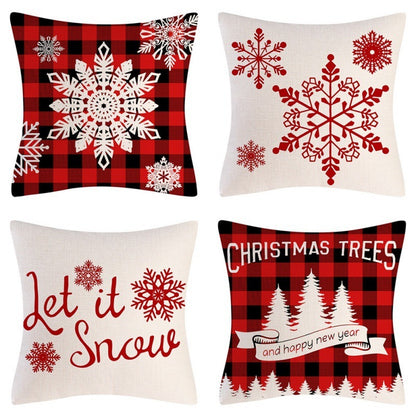 Home Decoration Christmas Pillow Cover Four-piece Set