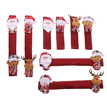 Christmas Decorations Stereo Doll Refrigerator Handle Eight Pieces