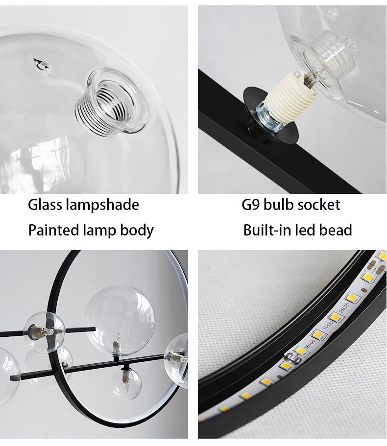 Haricot magique de lumière de bulle longue en verre de salle à manger post-moderne