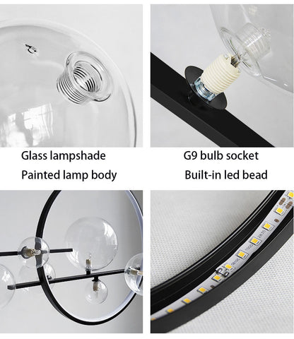 Haricot magique de lumière de bulle longue en verre de salle à manger post-moderne