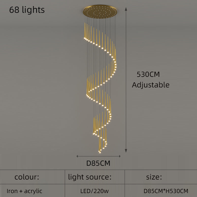 Lustre Long de salon de personnalité d'atmosphère minimaliste moderne créative