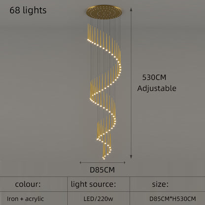 Lustre Long de salon de personnalité d'atmosphère minimaliste moderne créative