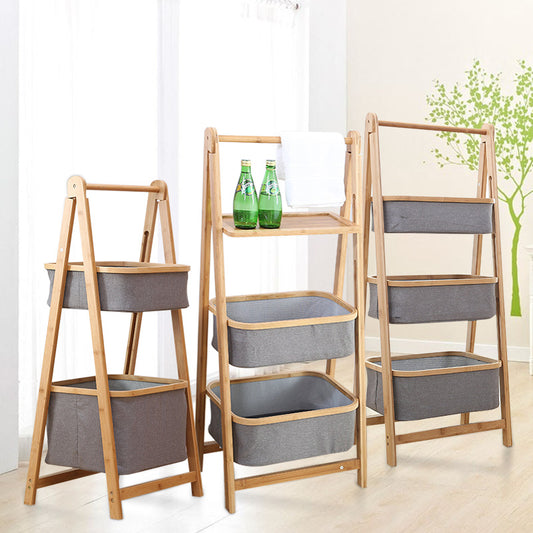 Bamboo Fabric Storage Rack Bedroom