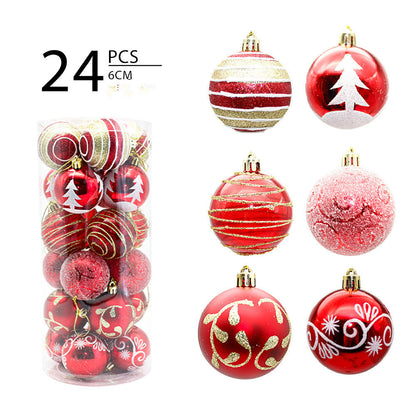 Decoration 6cm24 Colorful Painted Transparent Balls Christmas Ball Set