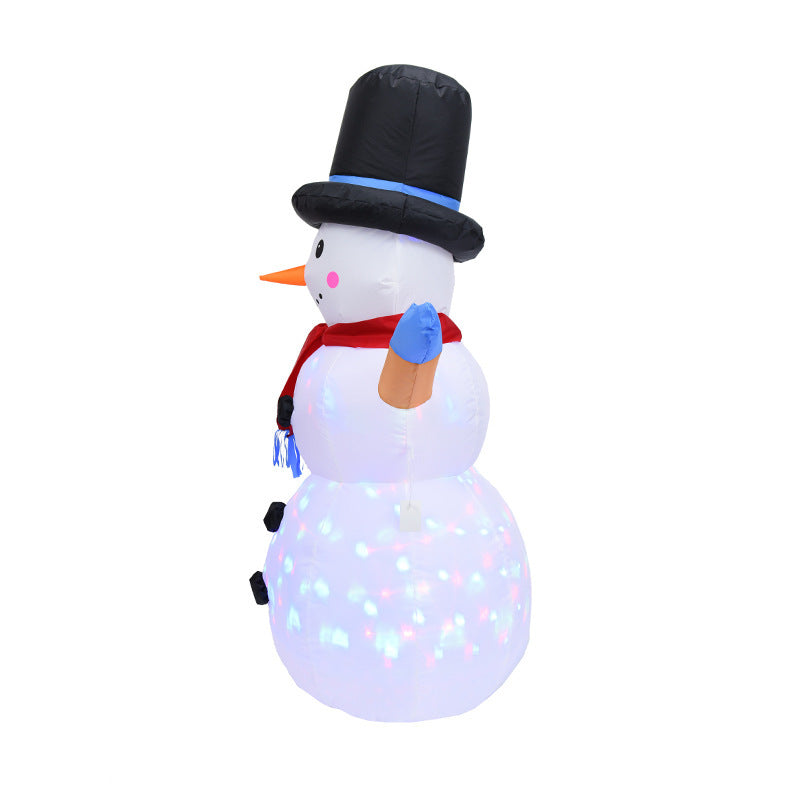 Modèle gonflable à lumière LED Bonhomme de neige de Noël Poupées gonflables rotatives colorées Jouets pour accessoires de fête de ménage de vacances