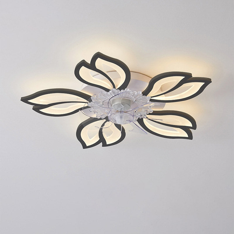 Lumière de salon simple et moderne, nouvelle lumière de ventilateur de plafond de chambre à coucher silencieuse