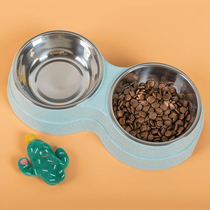 Cuencos dobles para mascotas, alimentador de agua y comida para perros, plato para beber de acero inoxidable para mascotas, suministros de alimentación para gatos y cachorros, accesorios para perros pequeños