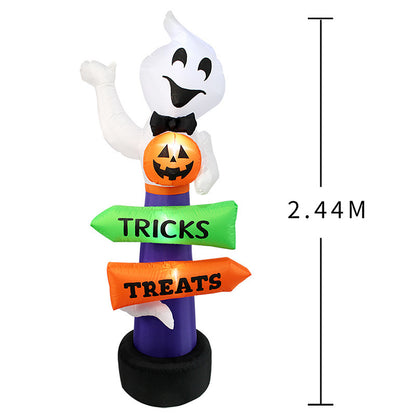 Señal de tráfico con modelo de inflación de Halloween