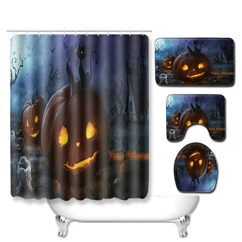 Halloween Bathroom Toilet Set Four-piece Living Room Bedroom Carpet