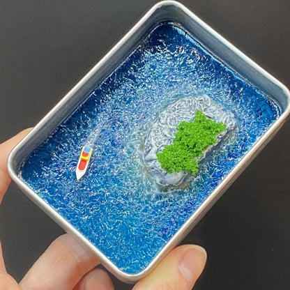 Boîte en fer pour paysage de jardin, modèle d'ornements miniatures