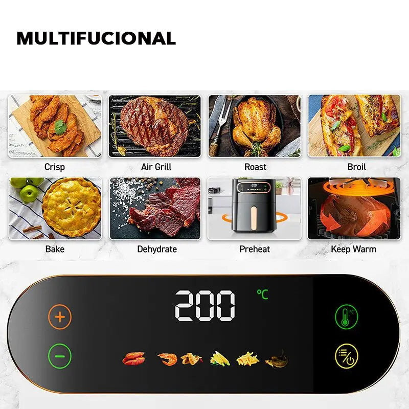 Azorex air fryer 7L 1700W oil free multifunctional 80 to 200 °C