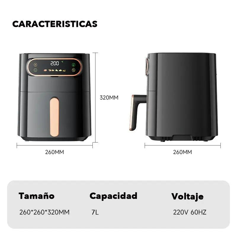 Freidora sin aceite Azorex 7L 1700W sin aceite multifuncional 80 a 200ºC