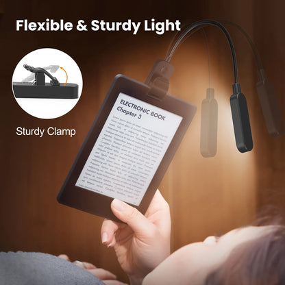 Clip on Book Light AXX Amber Reading Lights Rechargeable Clip on Light for Kids Students Small Reading Lamp Night Lamp 2 Pack