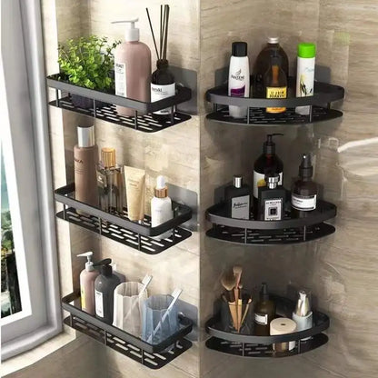 Estantes de baño sin taladro, estante esquinero de montaje en pared, soporte de almacenamiento para ducha, organizador de champú para WC, accesorios de baño