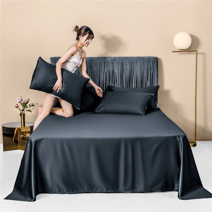 High quality Egyptian cotton flat bed sheet bed sheets twin king queen size pillowcases Solid Color Right-angle sheets 60S