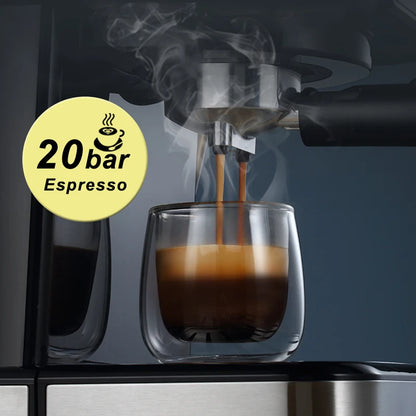 HiBREW-Cafetera semiautomática de 20 Bar, Espresso inox, capuchino, agua caliente, vapor, pantalla de temperatura H5