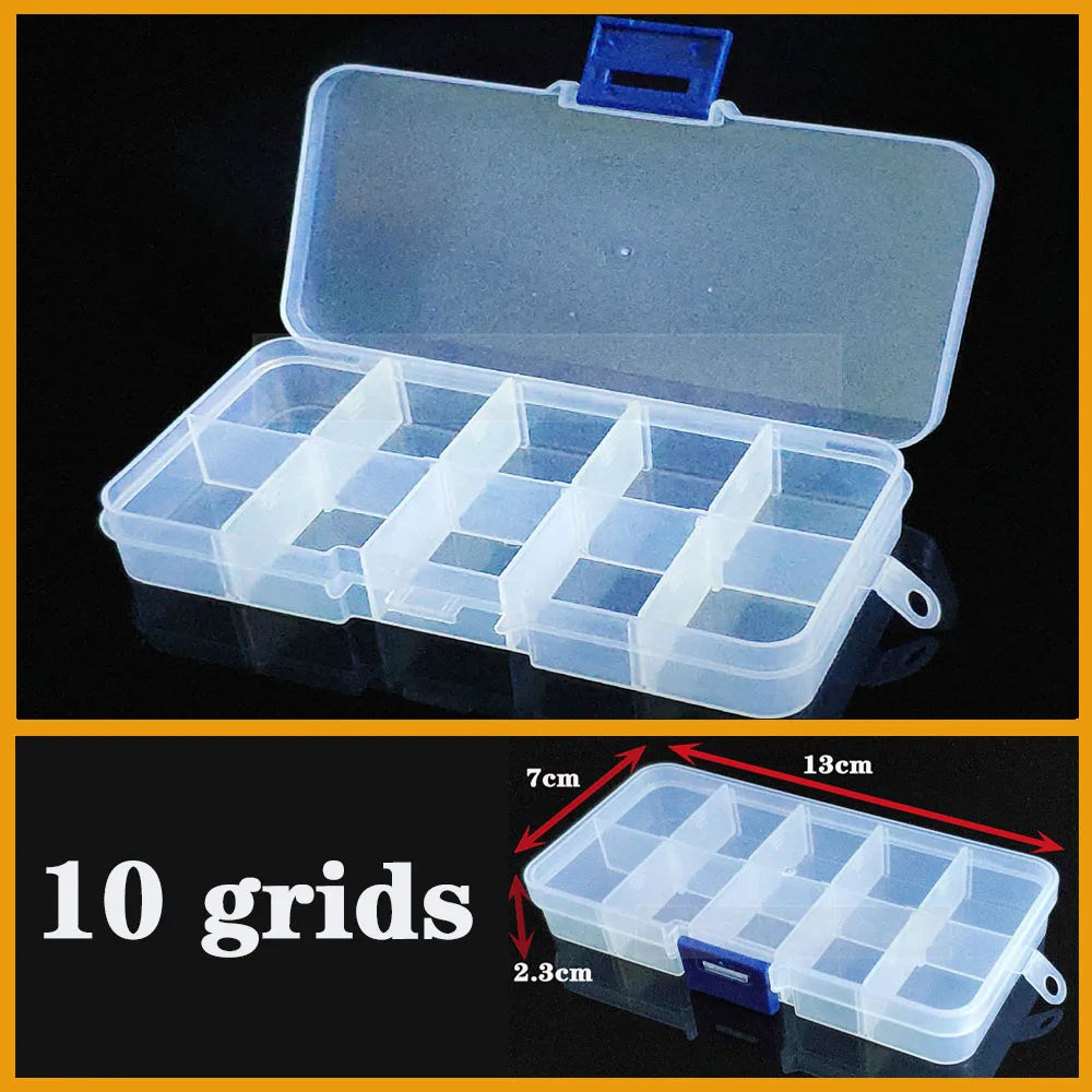 Caja de plástico transparente con compartimento para tornillos, estuche de exposición para joyería y pendientes, organizador de Terminal transparente, cajas de almacenamiento de herramientas