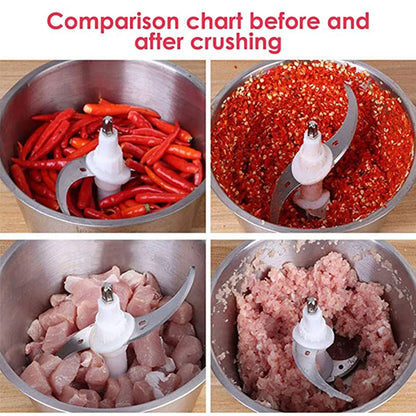 2Speeds 304Stainless Steel Electric Chopper Meat Grinder Mincer Food Processor Slicer Vegetable food chopper meat slicer machine