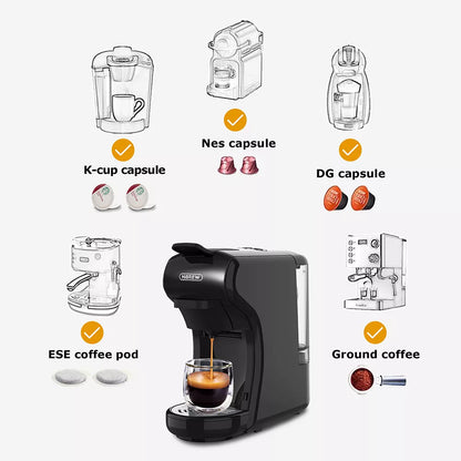 HiBREW – Machine à café 19 bars 4 en 1, capsules multiples chaudes et froides, expresso, dosette, Dolce lait Nexpresso poudre H1A