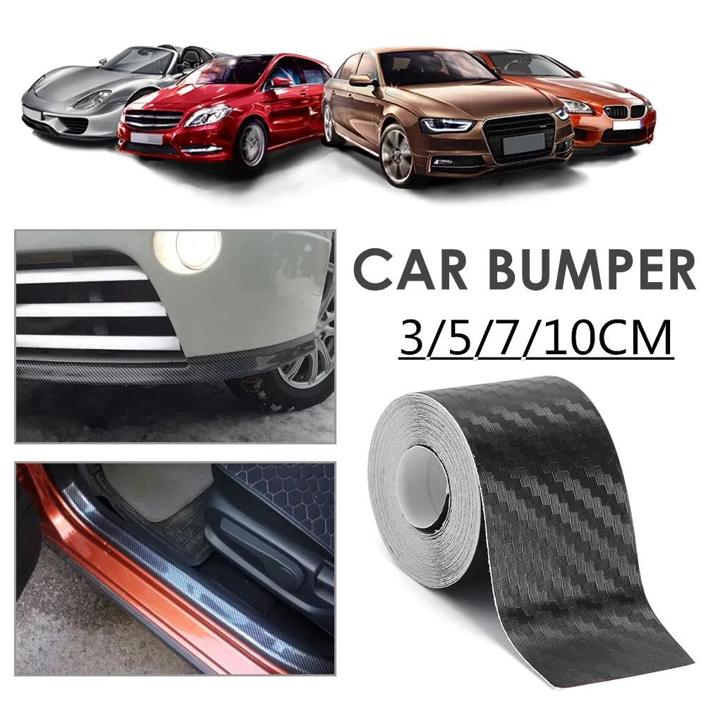 Nano Carbon Fiber Car Sticker DIY Paste Protector Strip Auto Door Sill Side Mirror Anti Scratch Tape Waterproof Protection Film