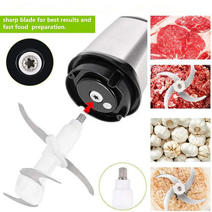 2Speeds 304Stainless Steel Electric Chopper Meat Grinder Mincer Food Processor Slicer Vegetable food chopper meat slicer machine