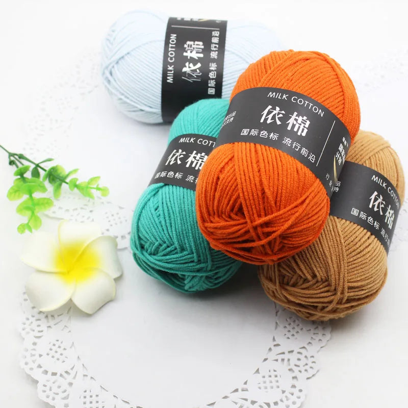 50g/Set 4ply Milk Cotton Knitting Wool Yarn Needlework Dyed Lanas For Crochet Craft Sweater Hat Dolls At Low Price