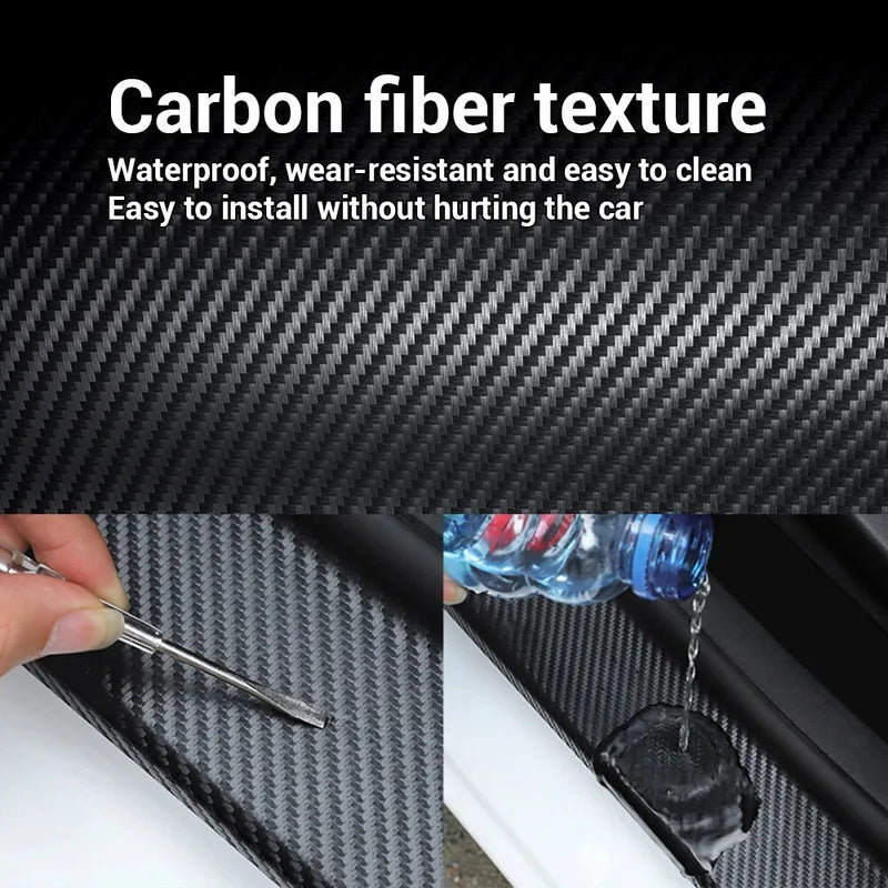 Nano autocollant en Fiber de carbone pour voiture, bande de Protection pour seuil de porte automobile, miroir latéral, bande anti-rayures, Film de Protection étanche, DIY bricolage