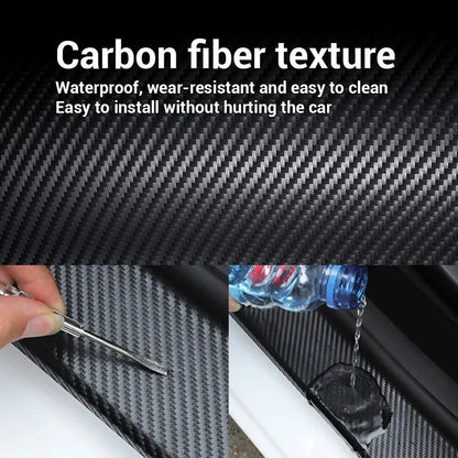 Nano Carbon Fiber Car Sticker DIY Paste Protector Strip Auto Door Sill Side Mirror Anti Scratch Tape Waterproof Protection Film